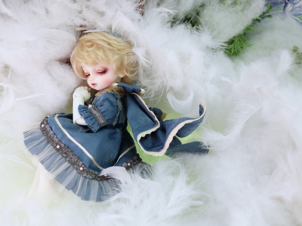 新品フルセット ボークス 幼SD男の子 ドルパ46 bleu 眠れる青い鳥ハンドメイド - 人形